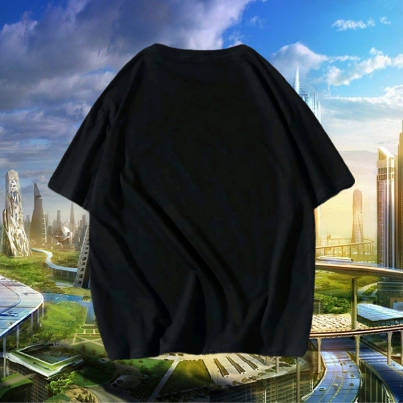 Men's Future Robot Graphic Tee, Black, S - Picture 3 of 7